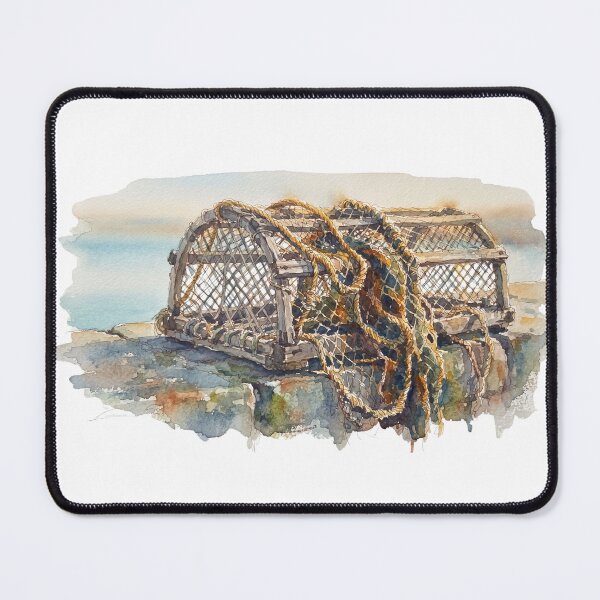 Item preview, Vintage Lobster Pot Watercolour Art designed and sold by made by Golightly x.