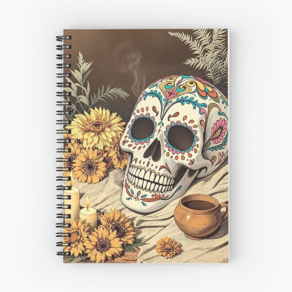 Item preview, Sugar Skull and Hot Chocolate, Day of the Dead Print designed and sold by GildedFolio.