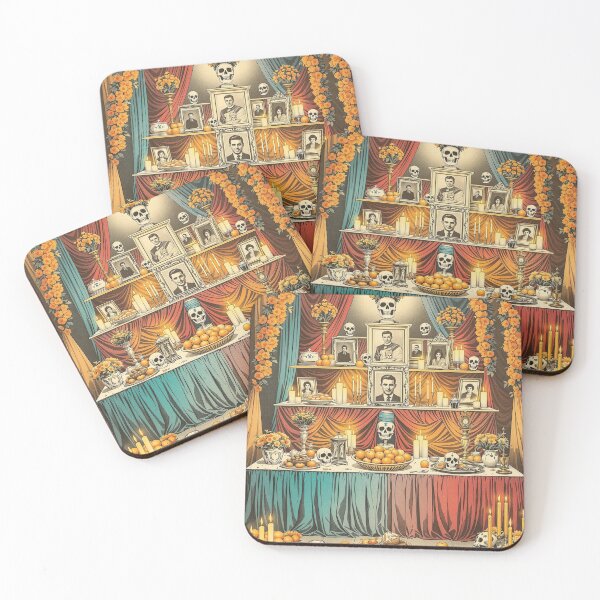 Item preview, Family Ofrenda Altar, Day of the Dead Wall Art designed and sold by GildedFolio.