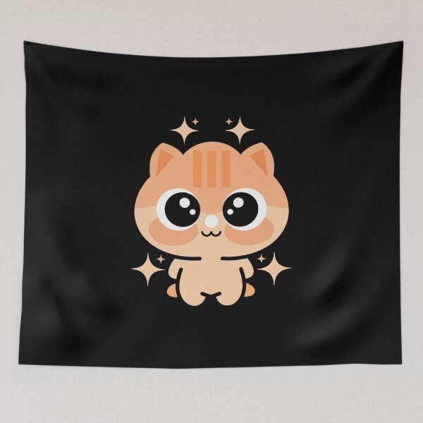 Item preview, Cute Sparkly Orange Kawaii Kitten Illustration designed and sold by AhmedZouita.