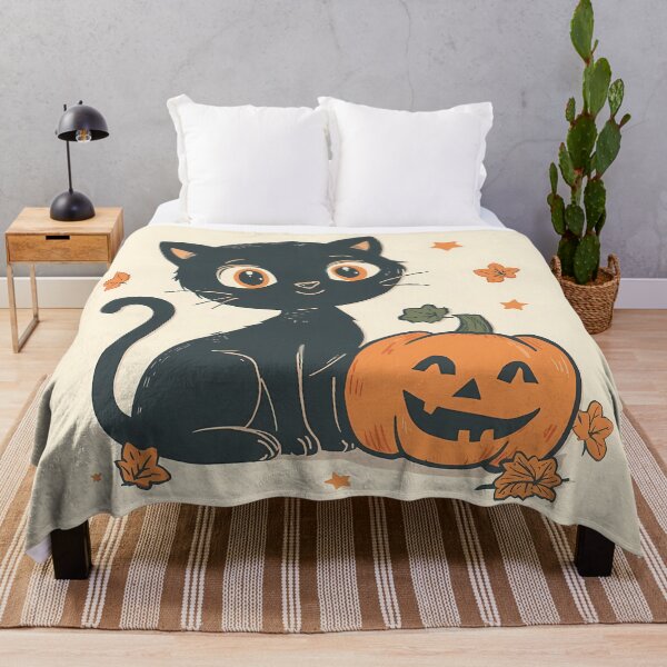 Item preview, Big-Eyed Black Cat and Jack-o'-Lantern - Cute Spooky Season Sticker designed and sold by Lu7u.