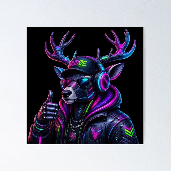 Item preview, Futuristic Mecha Cyborg Reindeer Graphic designed and sold by LazyDayzCo.