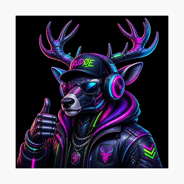 Item preview, Futuristic Mecha Cyborg Reindeer Graphic designed and sold by LazyDayzCo.
