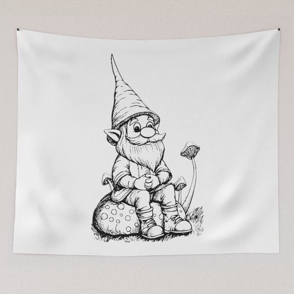 Item preview, Gnome with Mushrooms designed and sold by ViaARTfactory.