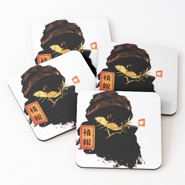Item preview,  Japanese Ink Cat Obsessed With Phone – Sumi-e Wall Art designed and sold by AnmForge.