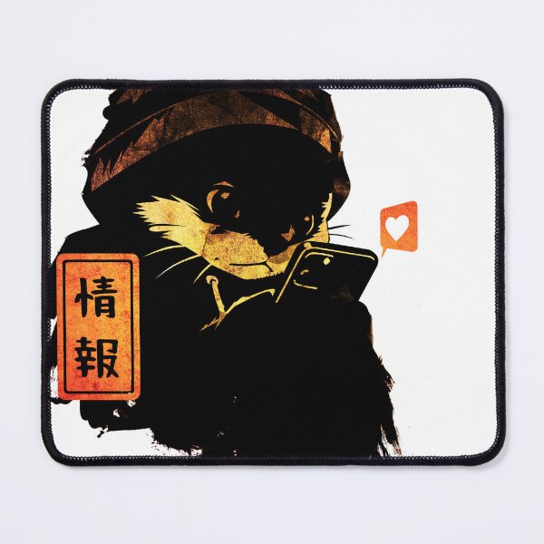 Item preview, Japanese Ink Cat Obsessed With Phone – Sumi-e Wall Art designed and sold by AnmForge.