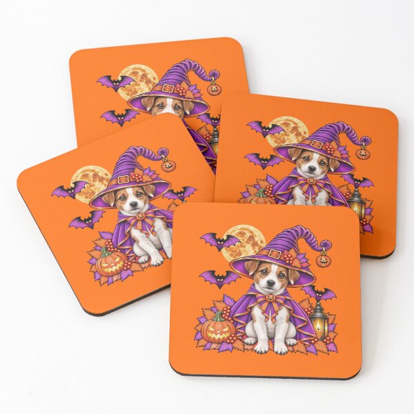 Item preview, Jack Russell Halloween Witch Costume & Spooky Pumpkin designed and sold by PixelsPaws.