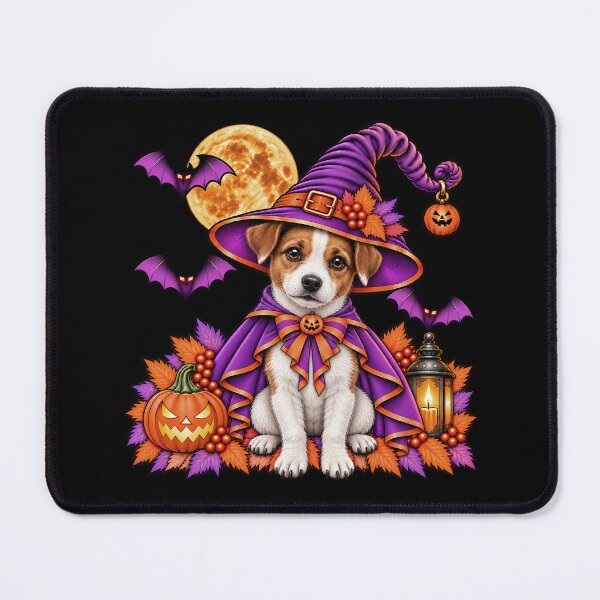 Item preview, Jack Russell Halloween Witch Costume & Spooky Pumpkin designed and sold by PixelsPaws.