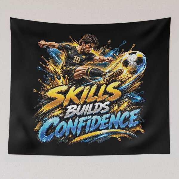 Item preview, Skills Build Confidence | Soccer Football Motivation Design designed and sold by M. Mamdouh Artworks.