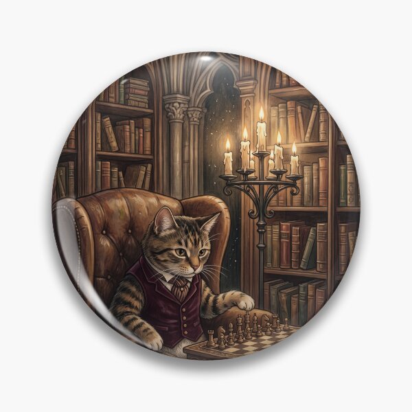 Item preview, Cat Philosopher Playing Chess - Dark Academia Storybook Notebook designed and sold by MissoStudio.