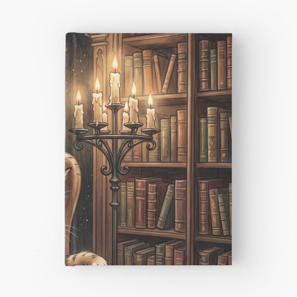 Item preview, Cat Philosopher Playing Chess - Dark Academia Storybook Notebook designed and sold by MissoStudio.