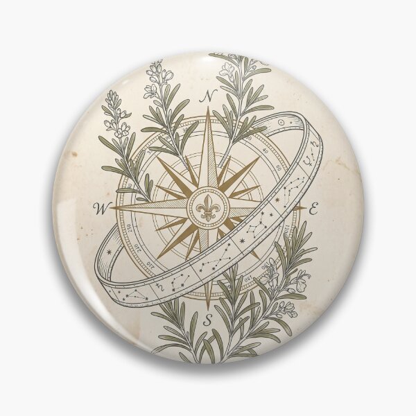 Item preview, Navigational Rosemary Compass - Vintage Botanical Symbol Notebook designed and sold by MissoStudio.