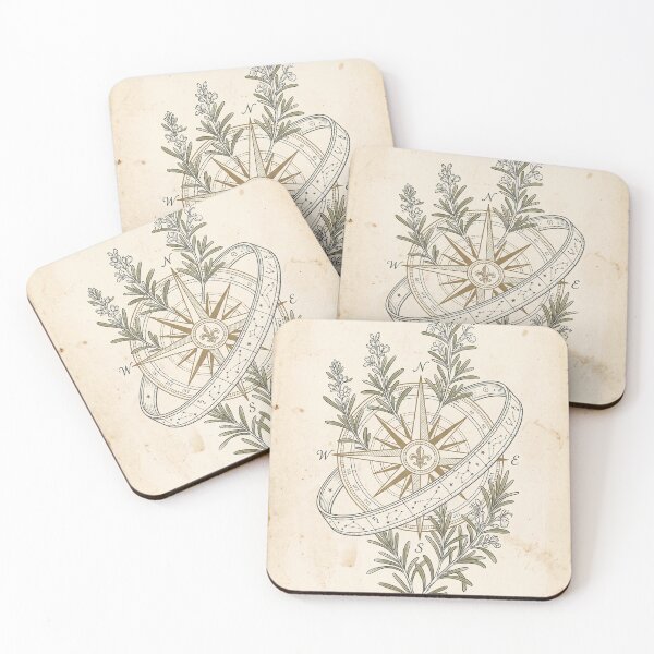 Item preview, Navigational Rosemary Compass - Vintage Botanical Symbol Notebook designed and sold by MissoStudio.