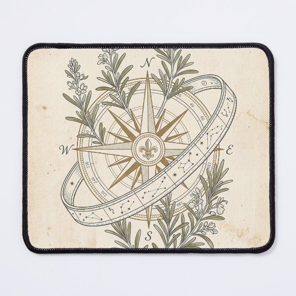 Item preview, Navigational Rosemary Compass - Vintage Botanical Symbol Notebook designed and sold by MissoStudio.