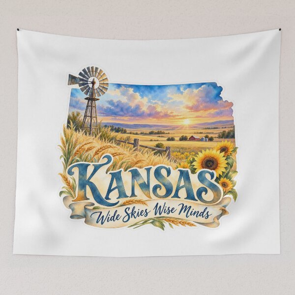 Item preview, Kansas Wide Skies Wise Minds designed and sold by Whimspired By Paxx.