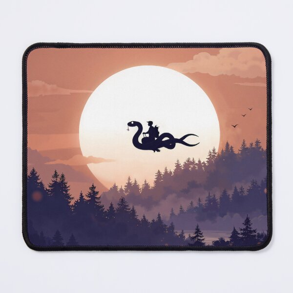 Item preview, Silhouette of Wizard on Flying Dragon designed and sold by IdeallArts.