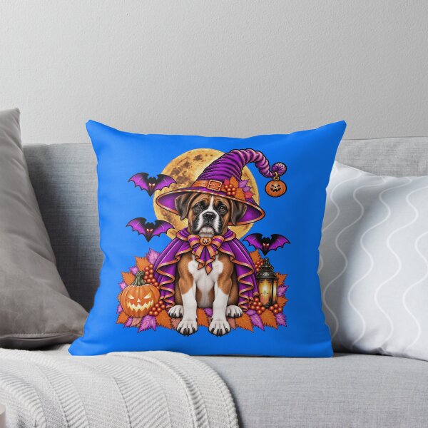 Item preview, Boxer Dog Halloween Witch Costume & Spooky Pumpkin designed and sold by PixelsPaws.