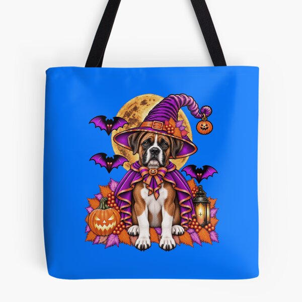 Item preview, Boxer Dog Halloween Witch Costume & Spooky Pumpkin designed and sold by PixelsPaws.