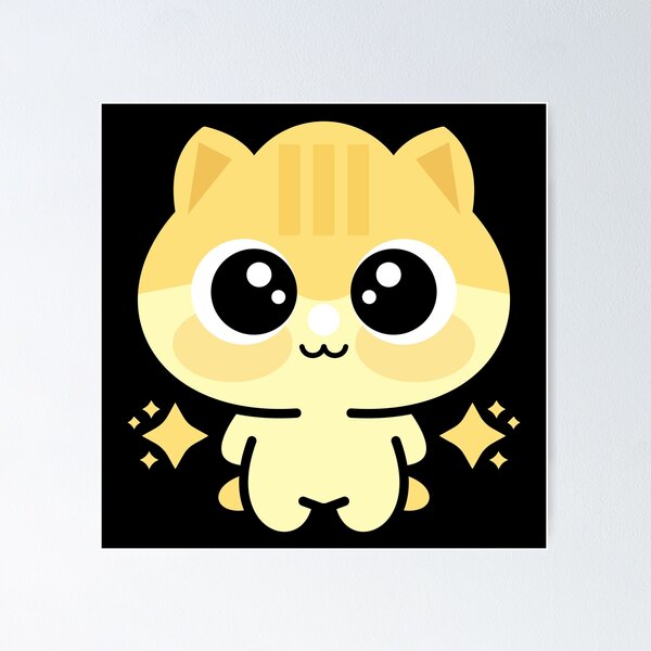 Item preview, Cute Yellow Kawaii Kitten With Sparkles designed and sold by AhmedZouita.
