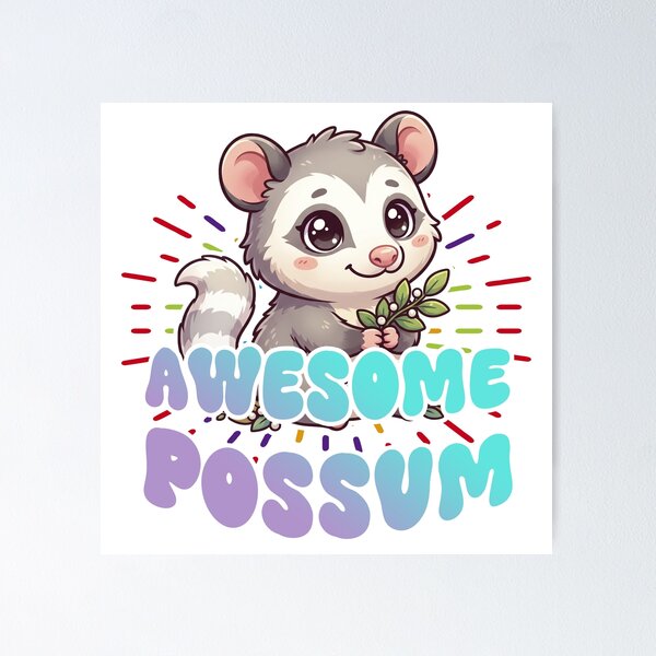 Item preview, Cute Awesome Possum Kawaii animal designed and sold by LOVEARTDESIGN.