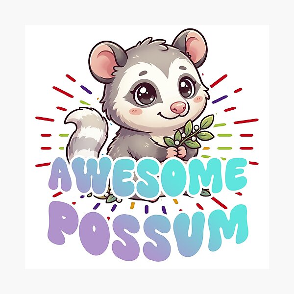 Item preview, Cute Awesome Possum Kawaii animal designed and sold by LOVEARTDESIGN.