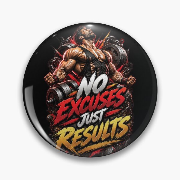 Item preview, No Excuses Just Results | Bodybuilding Gym Motivation Design designed and sold by M. Mamdouh Artworks.