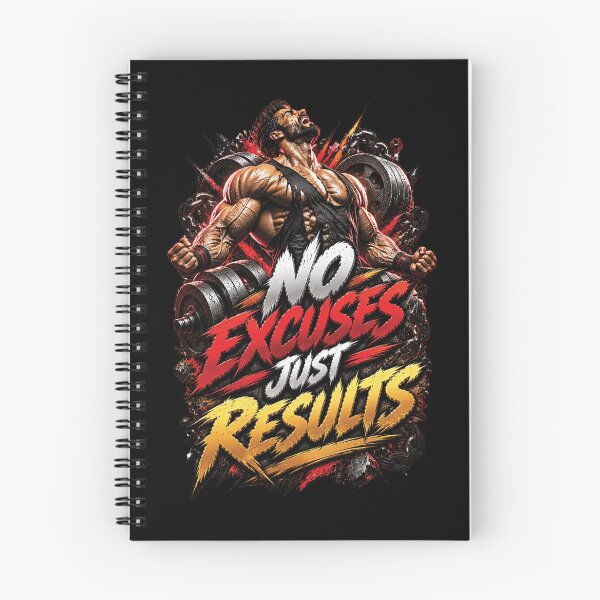 Item preview, No Excuses Just Results | Bodybuilding Gym Motivation Design designed and sold by M. Mamdouh Artworks.