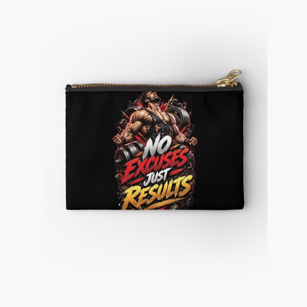 Item preview, No Excuses Just Results | Bodybuilding Gym Motivation Design designed and sold by M. Mamdouh Artworks.