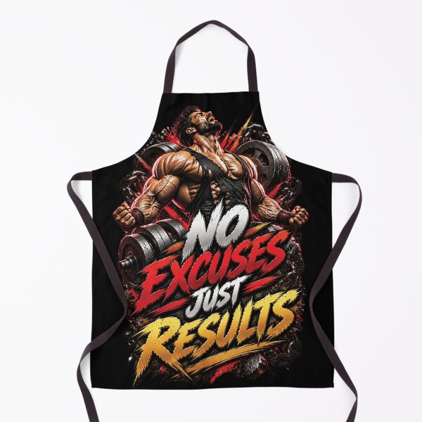 Item preview, No Excuses Just Results | Bodybuilding Gym Motivation Design designed and sold by M. Mamdouh Artworks.