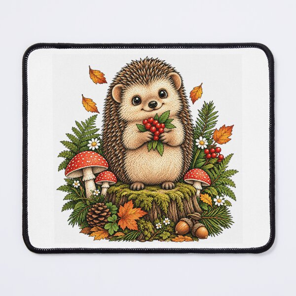 Item preview, Vintage Hedgehog Woodland Berry Illustration designed and sold by lovepower.