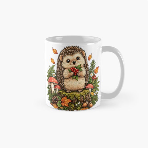 Item preview, Vintage Hedgehog Woodland Berry Illustration designed and sold by lovepower.