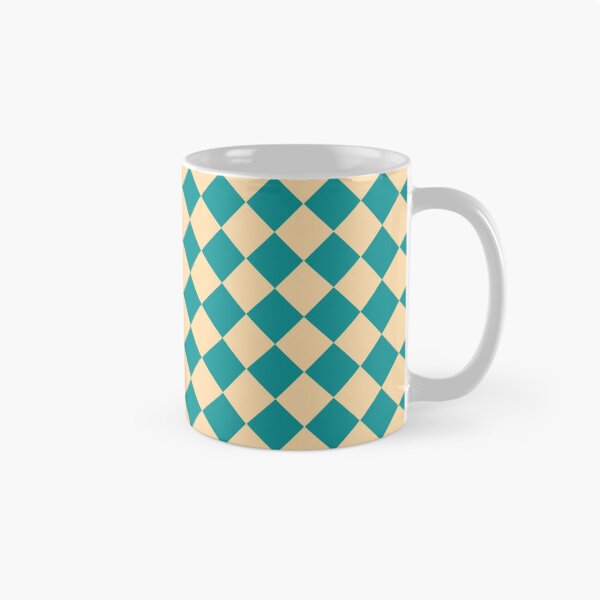 Item preview, Checker Diamond Pattern Teal Yellow designed and sold by ArtbyDebbieC.