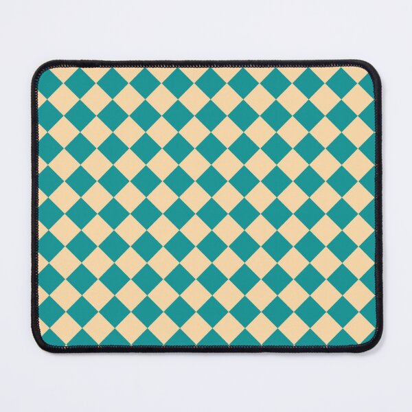 Item preview, Checker Diamond Pattern Teal Yellow designed and sold by ArtbyDebbieC.