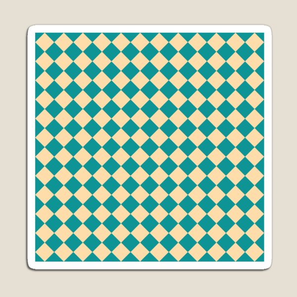 Item preview, Checker Diamond Pattern Teal Yellow designed and sold by ArtbyDebbieC.