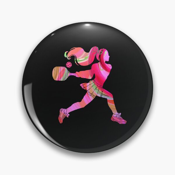 Item preview, Pink Women's Pickleball Player Silhouette – Vibrant Marbled Sports Art designed and sold by Wennebabs.