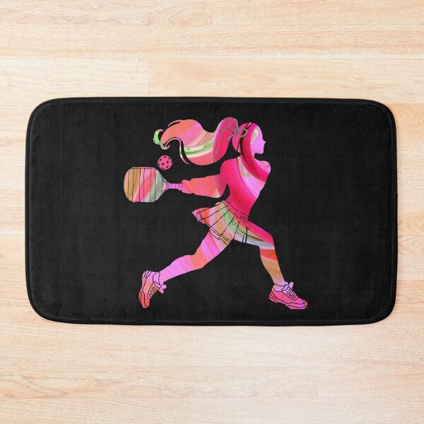 Item preview, Pink Women's Pickleball Player Silhouette – Vibrant Marbled Sports Art designed and sold by Wennebabs.