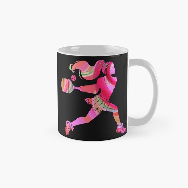Item preview, Pink Women's Pickleball Player Silhouette – Vibrant Marbled Sports Art designed and sold by Wennebabs.