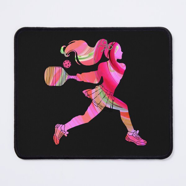 Item preview, Pink Women's Pickleball Player Silhouette – Vibrant Marbled Sports Art designed and sold by Wennebabs.