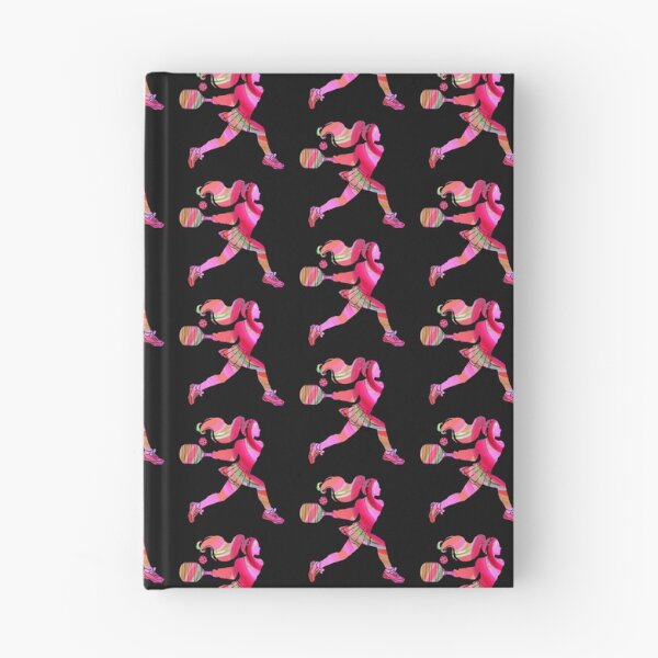 Item preview, Pink Women's Pickleball Player Silhouette – Vibrant Marbled Sports Art designed and sold by Wennebabs.