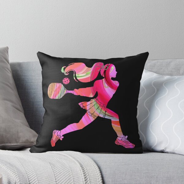 Item preview, Pink Women's Pickleball Player Silhouette – Vibrant Marbled Sports Art designed and sold by Wennebabs.