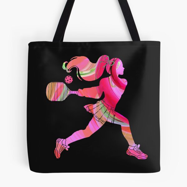 Item preview, Pink Women's Pickleball Player Silhouette – Vibrant Marbled Sports Art designed and sold by Wennebabs.