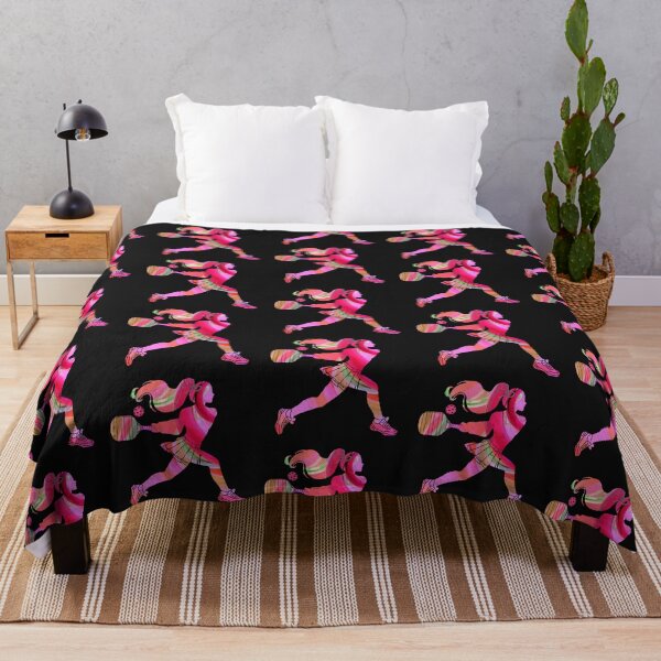 Item preview, Pink Women's Pickleball Player Silhouette – Vibrant Marbled Sports Art designed and sold by Wennebabs.