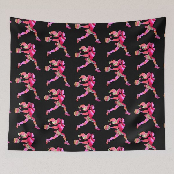 Item preview, Pink Women's Pickleball Player Silhouette – Vibrant Marbled Sports Art designed and sold by Wennebabs.