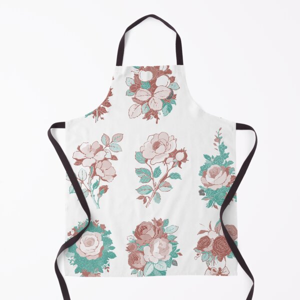 Item preview, Vintage Rose Bouquet Illustration Set in Dusty Rose and Teal Color Palette designed and sold by maewjpho.