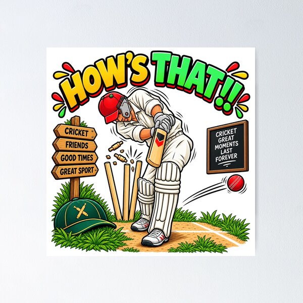 Item preview, Funny Cricket Gift – How’s That! Match Day designed and sold by mygiftideas.