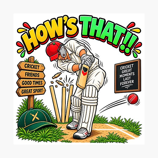 Item preview, Funny Cricket Gift – How’s That! Match Day designed and sold by mygiftideas.