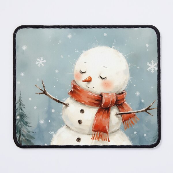 Item preview, Cute Snowman in a Watercolor Winter Forest designed and sold by Connys Colorful World.