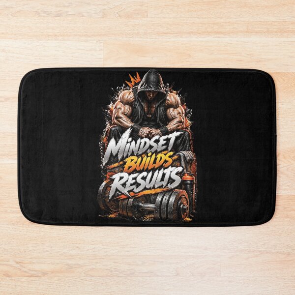 Item preview, Mindset Builds Results | Hardcore Bodybuilding Gym Motivation Design designed and sold by M. Mamdouh Artworks.