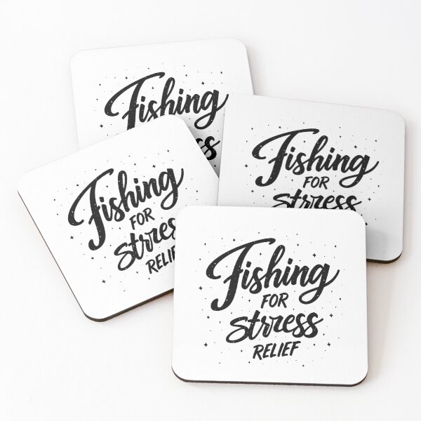 Item preview, FISHING FOR STRESS RELIEF - Bold Black Ink Typography Design designed and sold by Qubivibe.