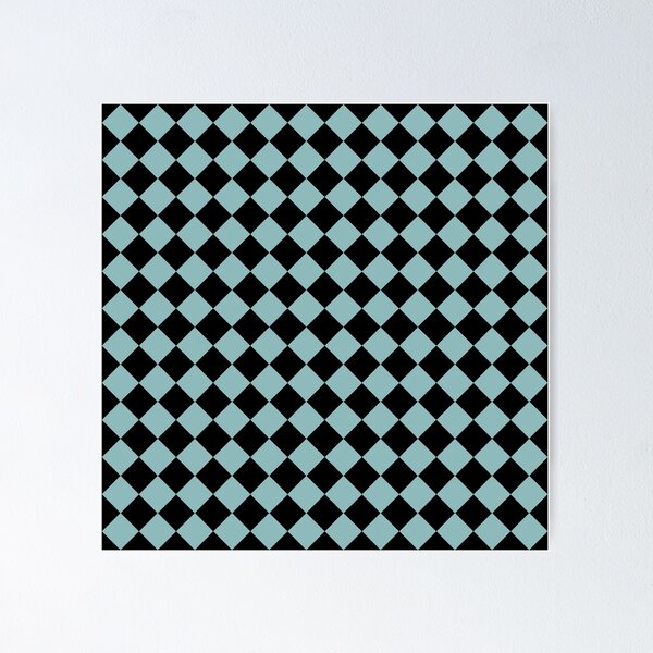Item preview, Checker Diamond Pattern Blue Black designed and sold by ArtbyDebbieC.